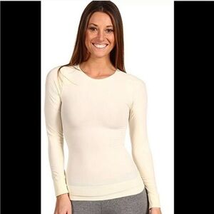 NEW Spanx On Top And In Control Classic Long Sleeve Size L Vanilla Cream